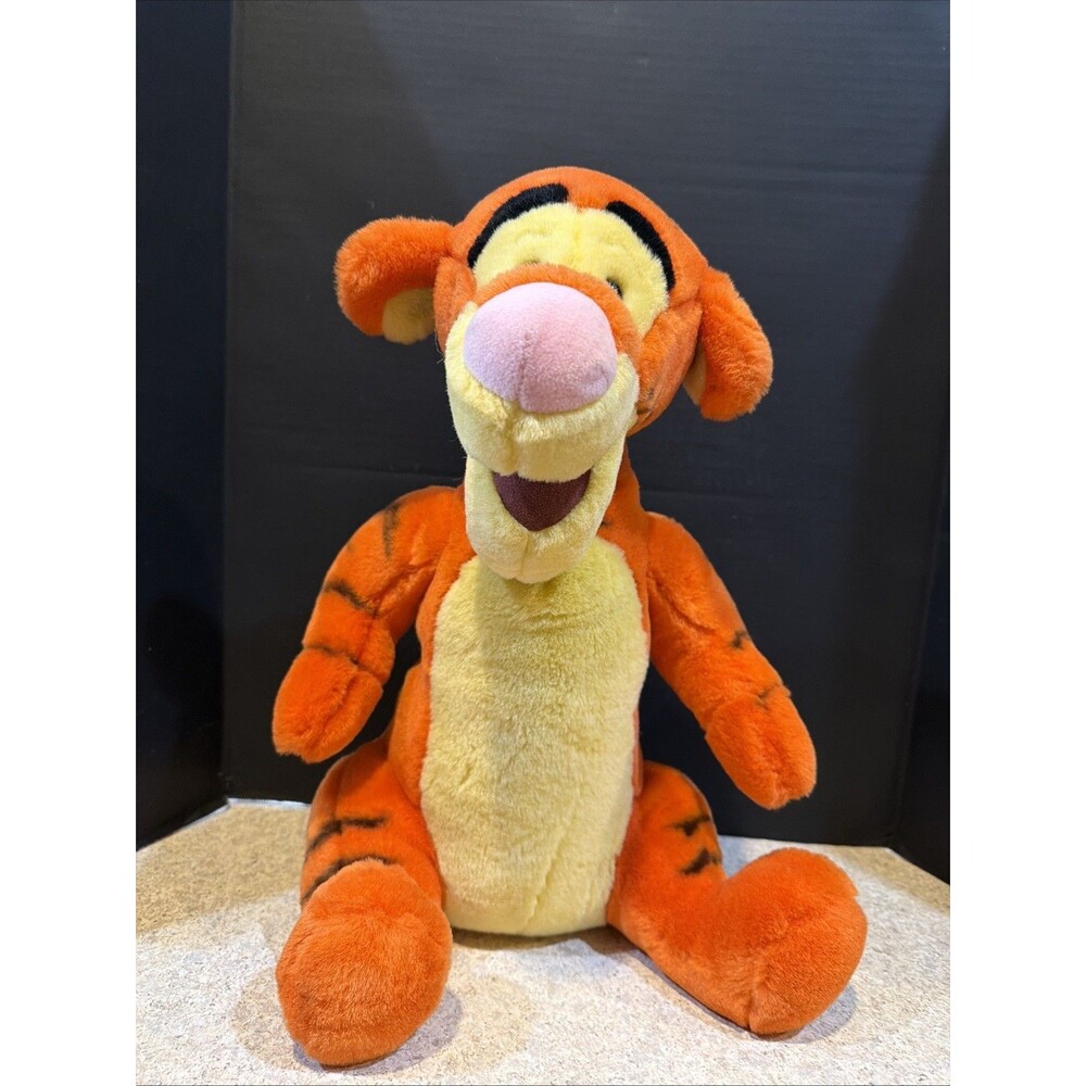 Disney World Plush Tigger Stuffed Animal Toy Orange Yellow Pink Nose Large 16" - Picture 1 of 6